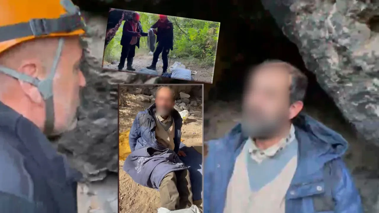 Uludağ'da mağaraya sığınan adam sporcuların dikkatini çekti! İkna çabaları sonuçsuz kaldı