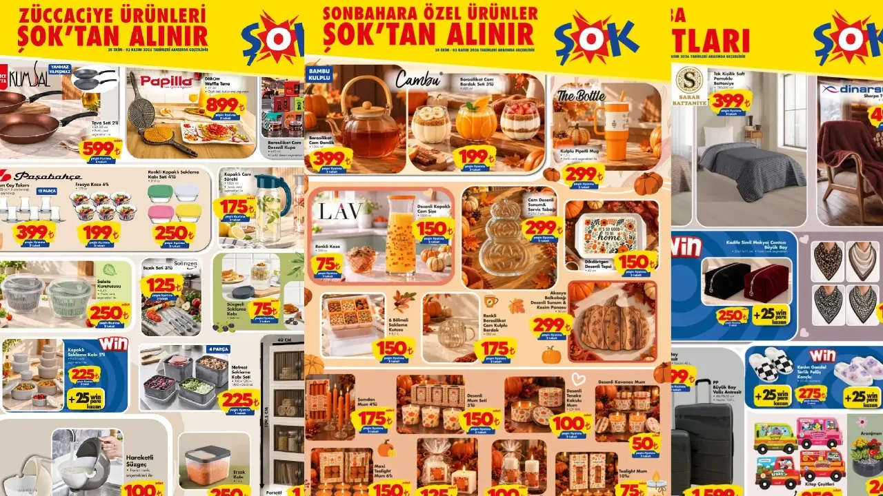 ŞOK 28 Ekim aktüel ürünler kataloğu 2026! Waffle tava, salata kurutucu, TV battaniyesi ve kokulu mum çeşitleri geliyor... 