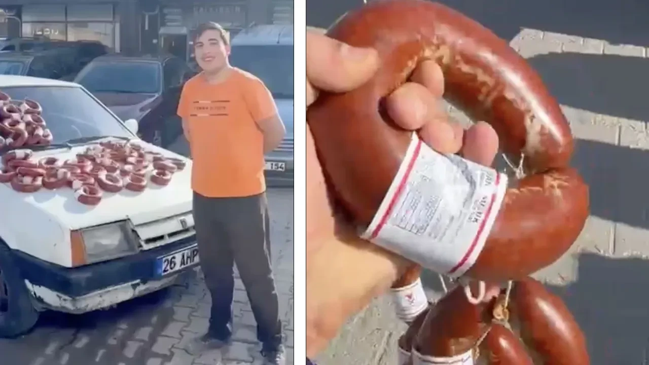 Sucuk aldı, arabasını verdi! Eskişehir’de ilginç takas