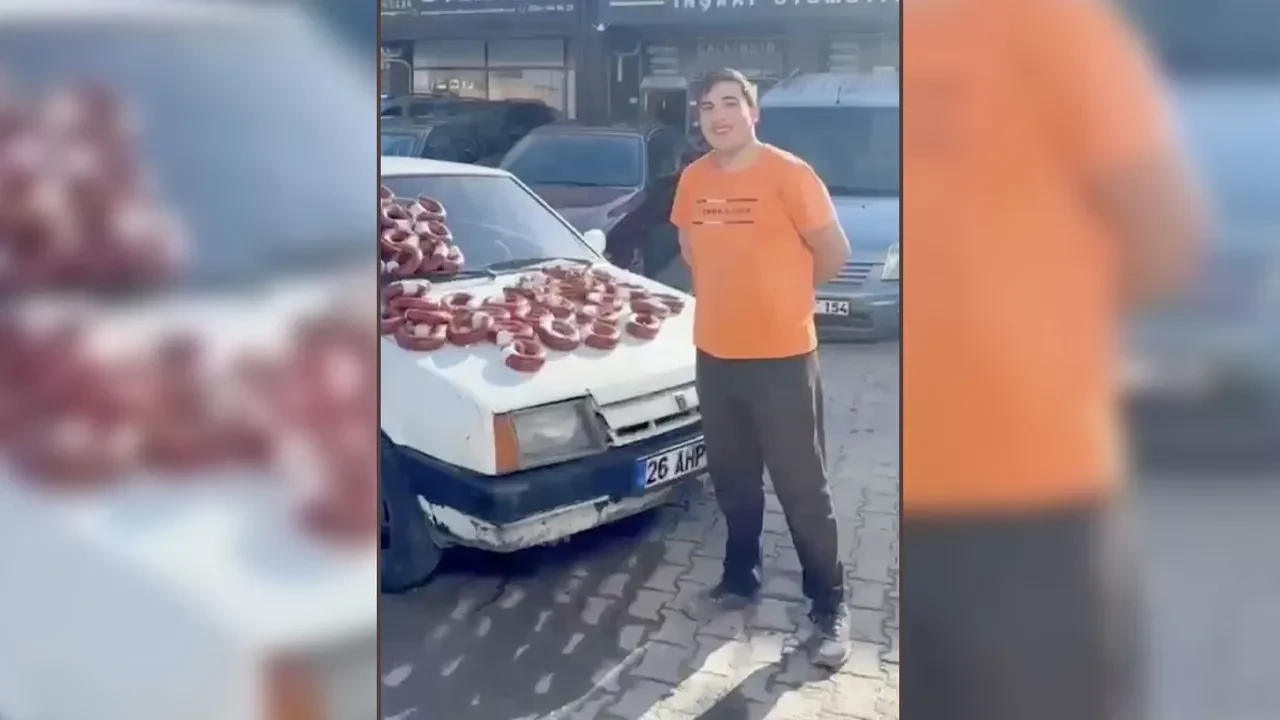 Sucuk aldı, arabasını verdi! Eskişehir’de ilginç takas