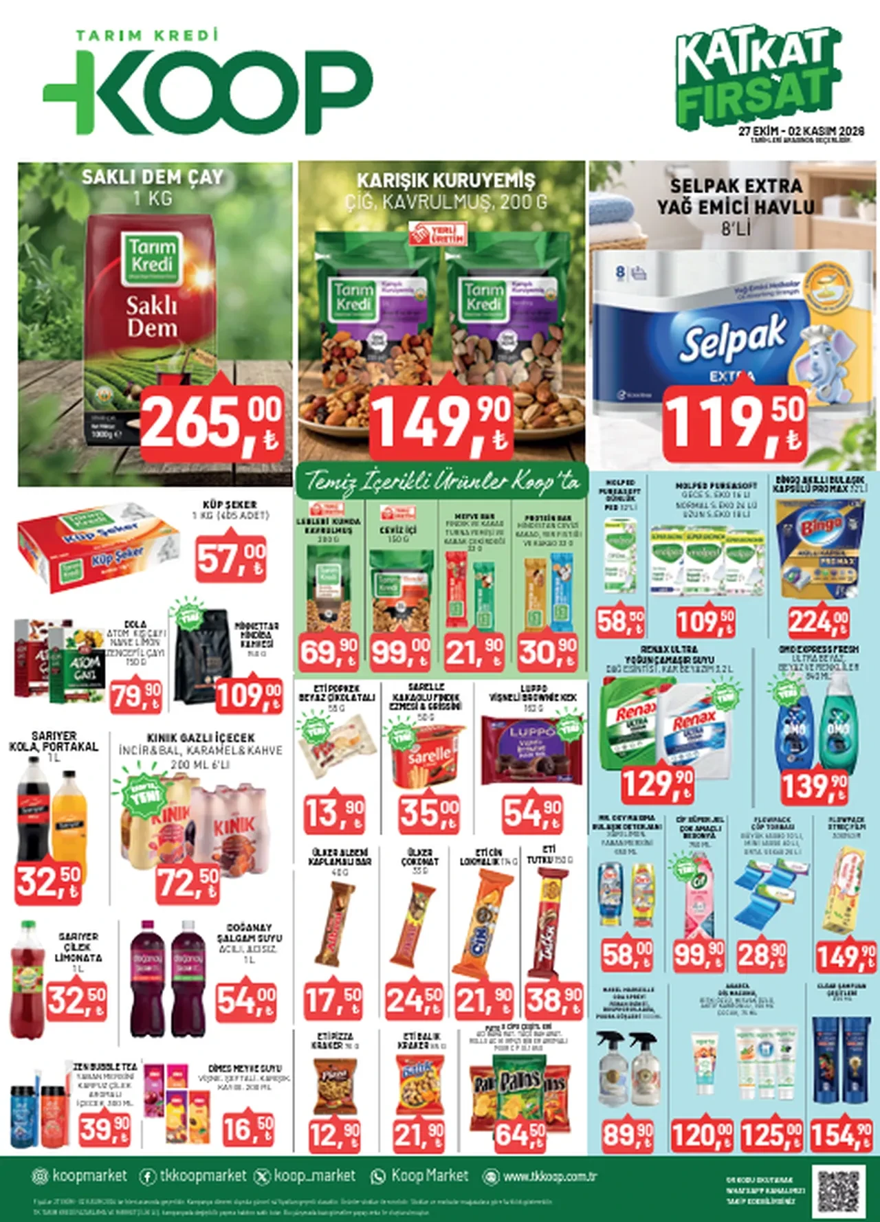 Tarım Kredi Kooperatif Marketleri 27 Ekim-2 Kasım kataloğu! Elektrikli ısıtıcı, elektrikli battaniye, lastikli çarşaf geliyor...