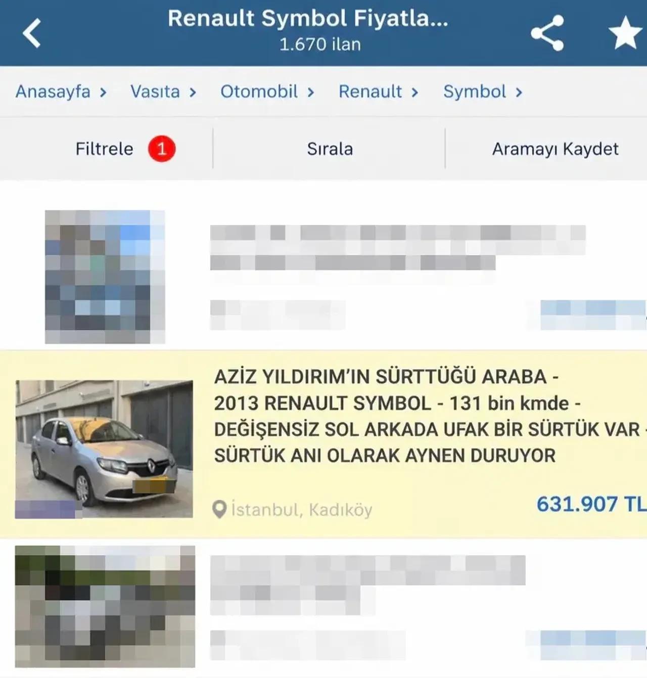 Aziz Yıldırım'ın çarptığı araba satılığa çıkarıldı! Sosyal medyada gündem oldu