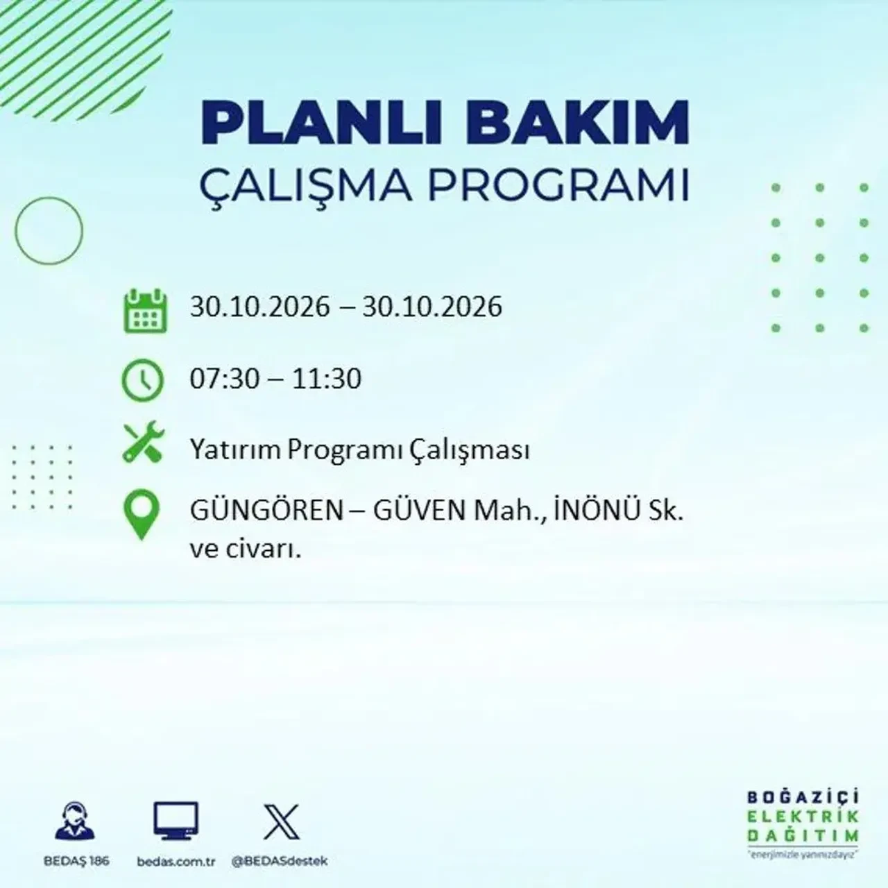 BEDAŞ’tan 12 ilçeye uyarı: İstanbul'da elektrik kesintileri saatlerce sürecek
