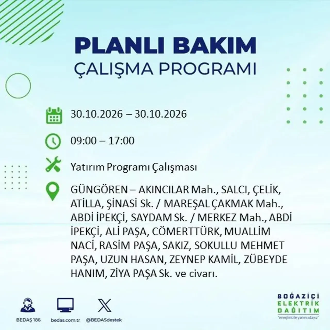 BEDAŞ’tan 12 ilçeye uyarı: İstanbul'da elektrik kesintileri saatlerce sürecek