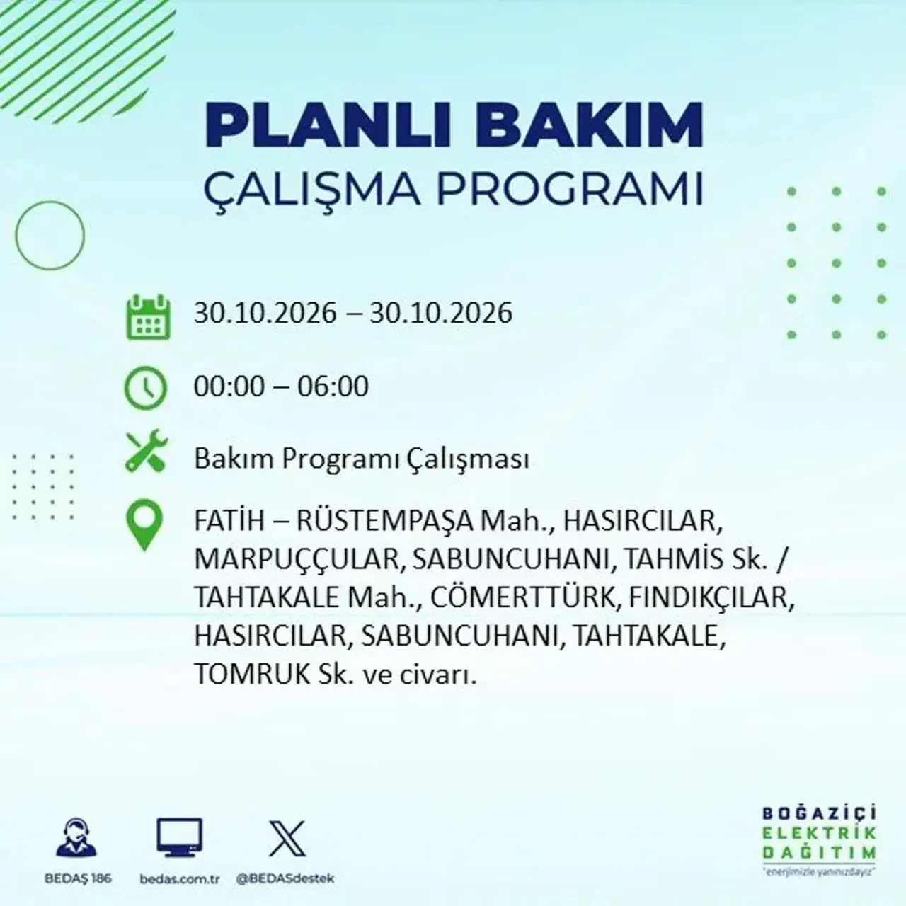 BEDAŞ’tan 12 ilçeye uyarı: İstanbul'da elektrik kesintileri saatlerce sürecek