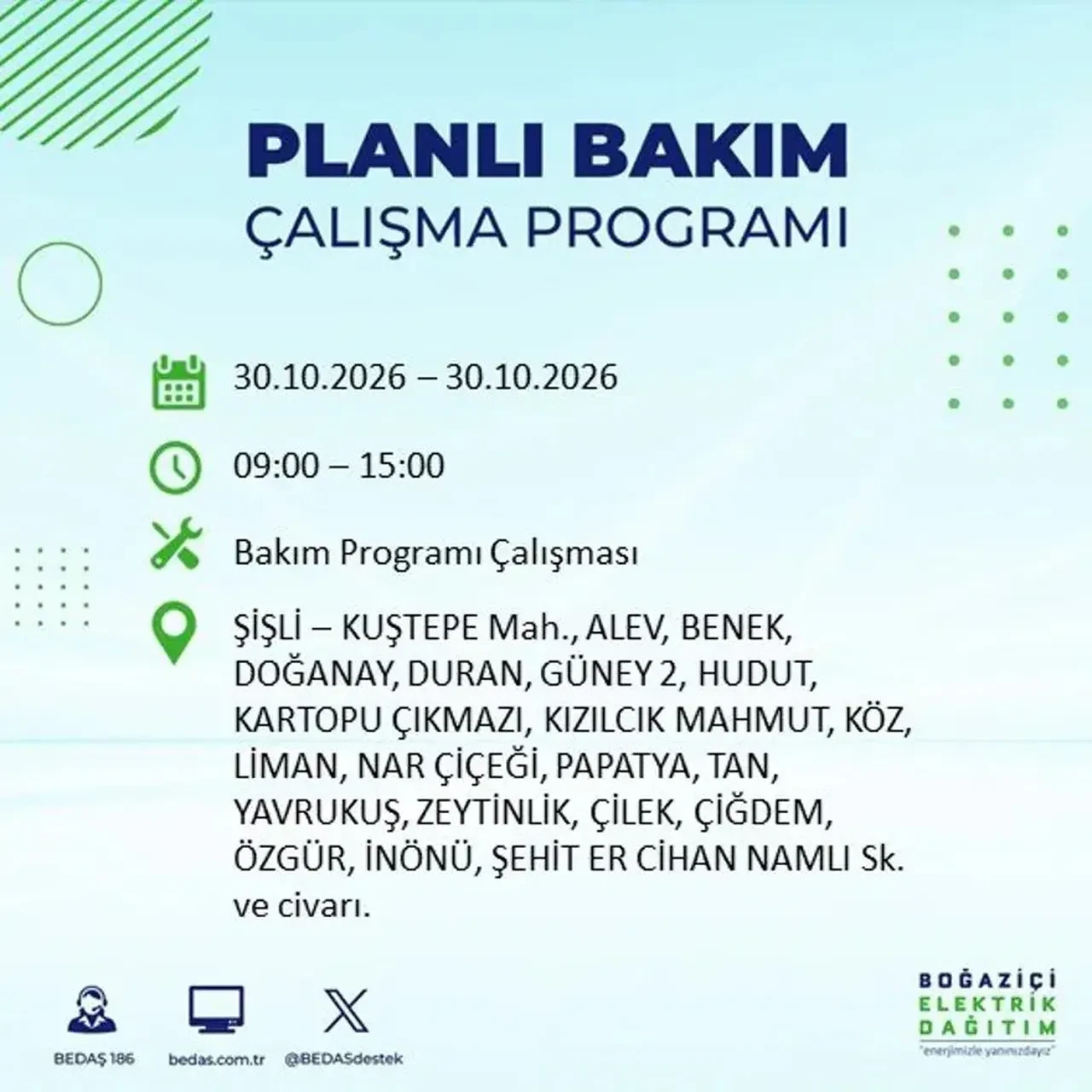 BEDAŞ’tan 12 ilçeye uyarı: İstanbul'da elektrik kesintileri saatlerce sürecek