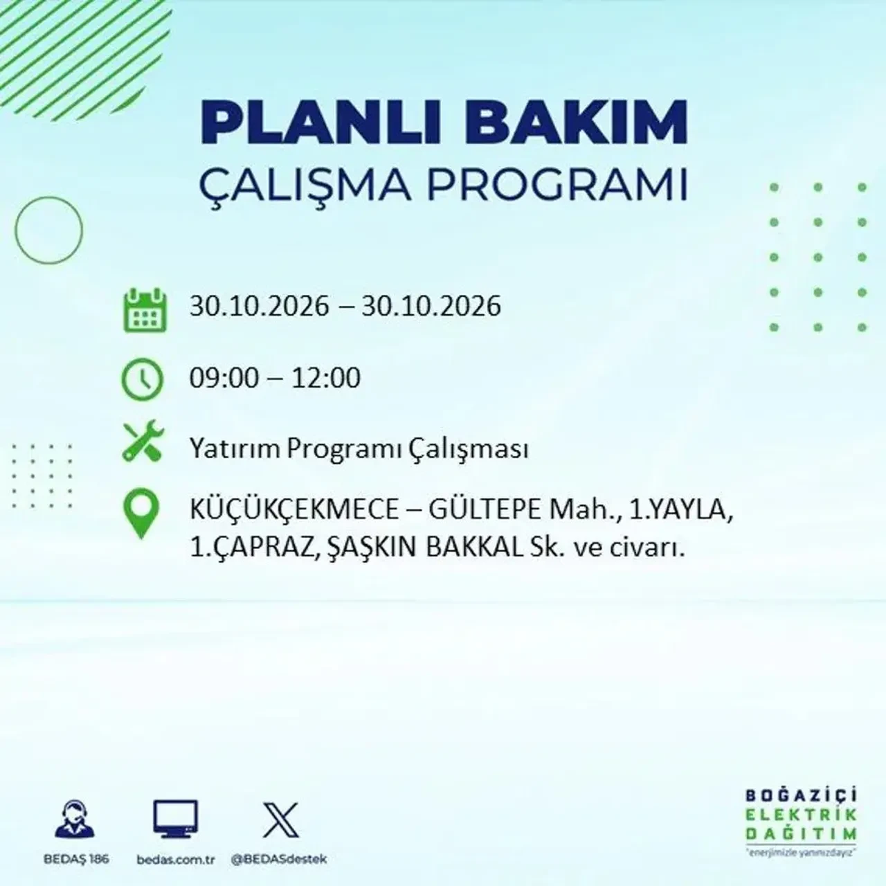 BEDAŞ’tan 12 ilçeye uyarı: İstanbul'da elektrik kesintileri saatlerce sürecek