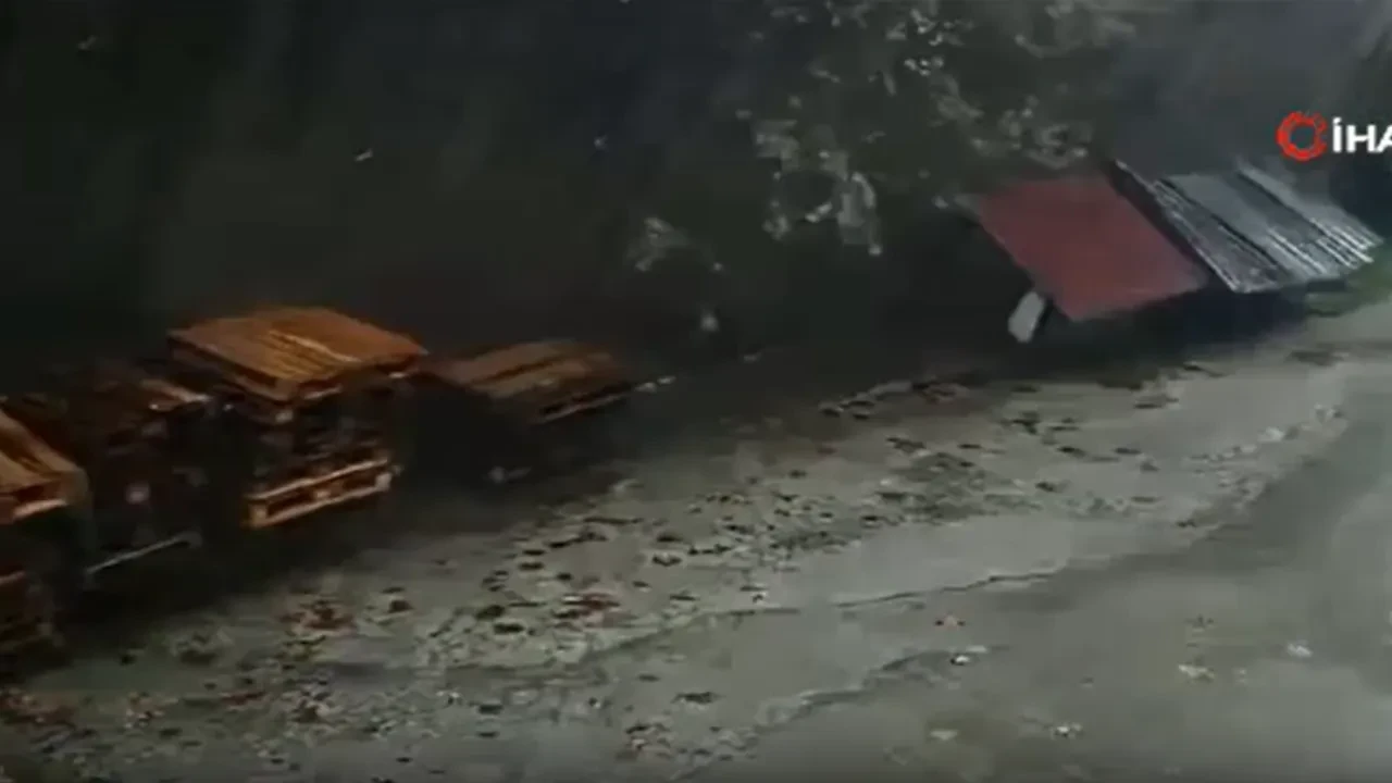 Zonguldak'ta dehşet anları günler sonra ortaya çıktı: Dev istinat duvarı böyle çöktü