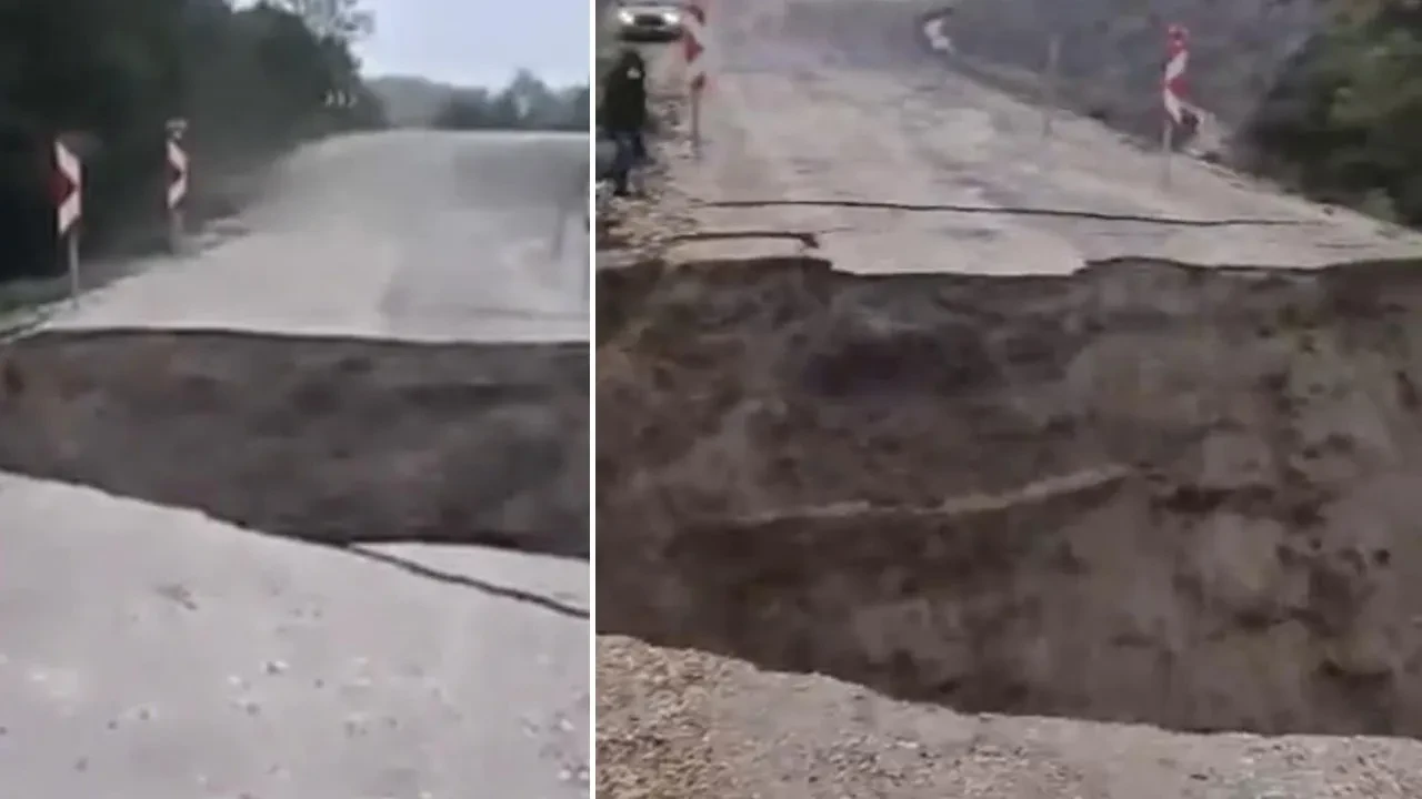 Balıkesir’de yol çöktü: 2 yıldır onarım beklenen yerde ulaşım tamamen kapandı