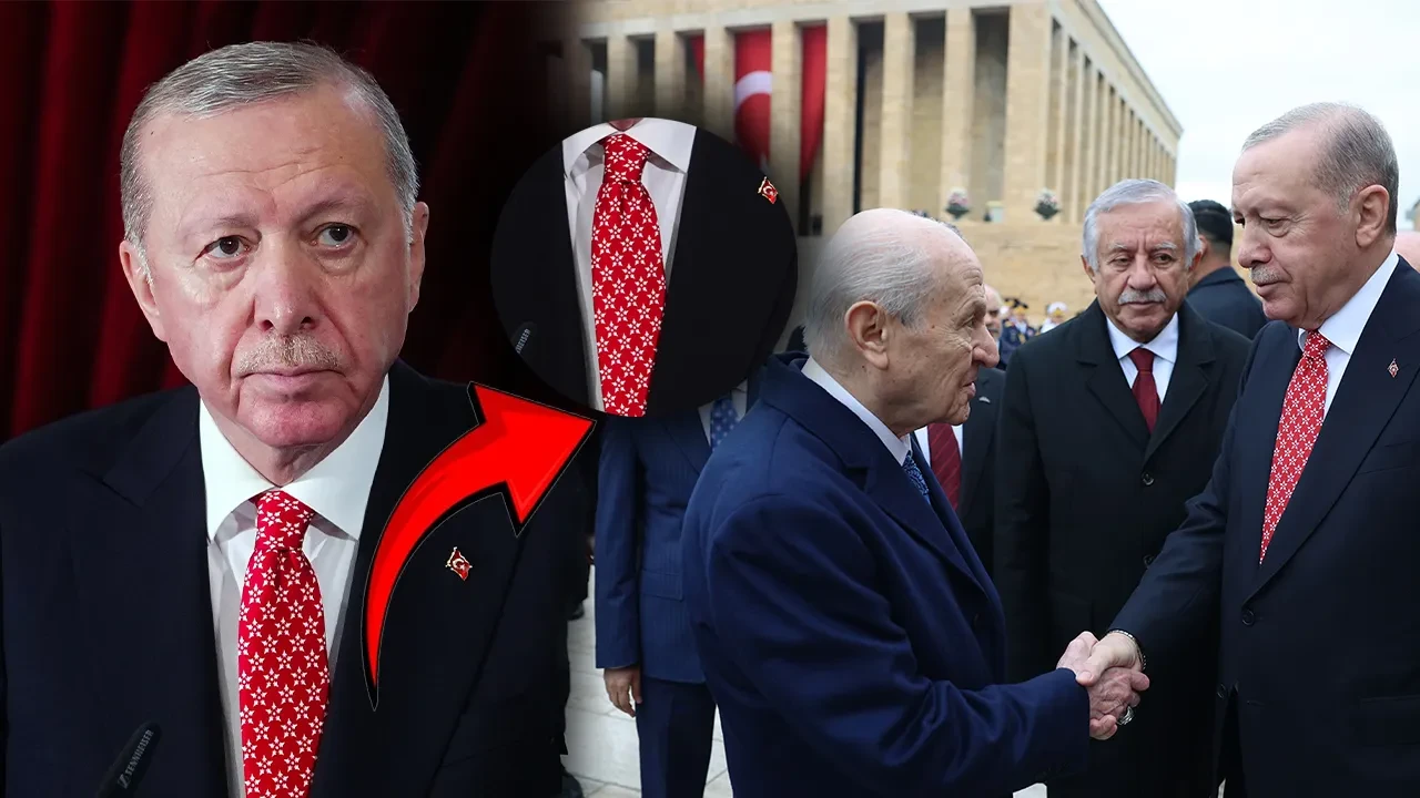 Cumhurbaşkanı Erdoğan’ın Anıtkabir töreninde taktığı kravat dikkat çekti