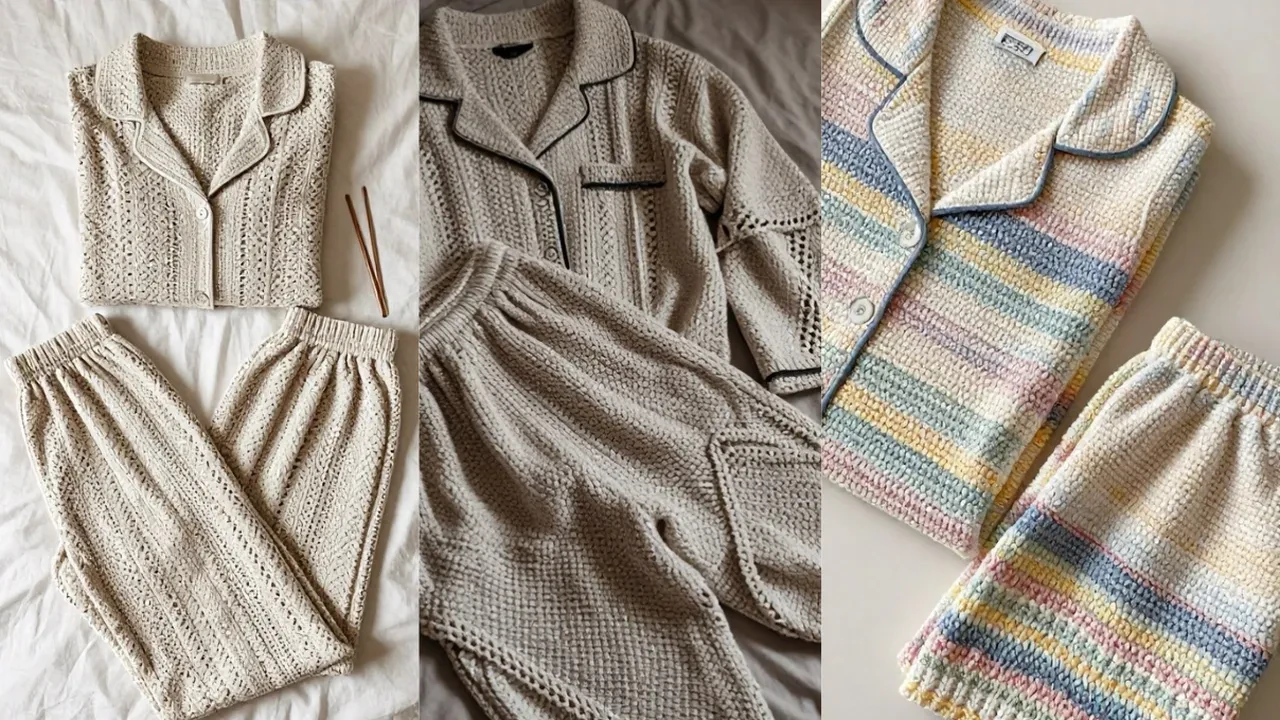 Yumuşak iplikle örülen en iyi örgü pijama takımı modelleri 2026!