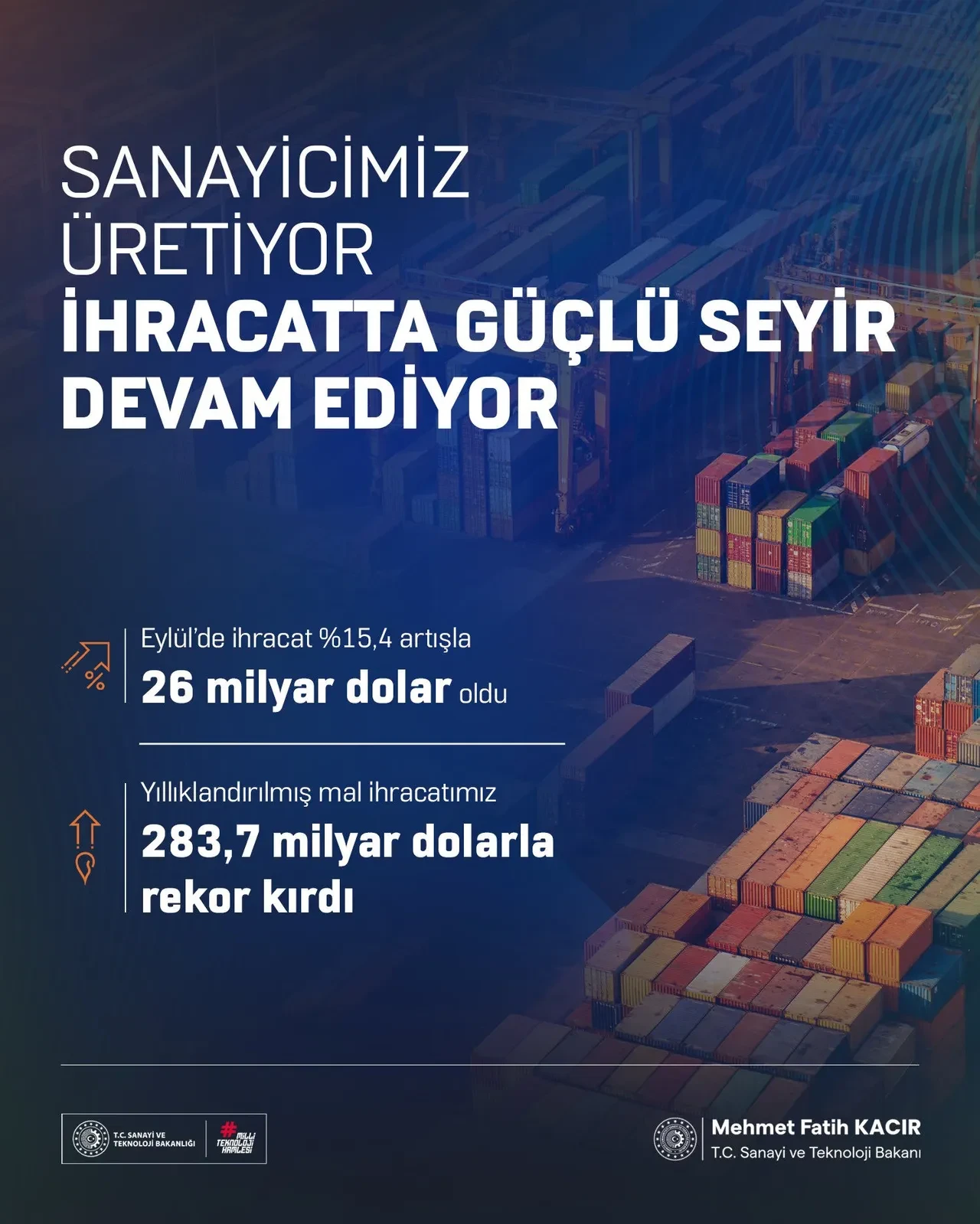 Bakan Kacır duyurdu: Sanayide dikkat çeken tablo