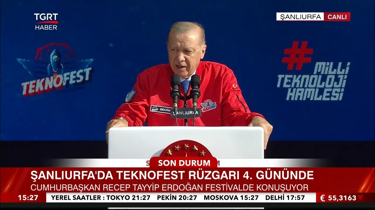 Cumhurbaşkanı Erdoğan kürsüde anlattı! Selçuk Bayraktar ile aralarında geçen 'TEKNOFEST' diyaloğu