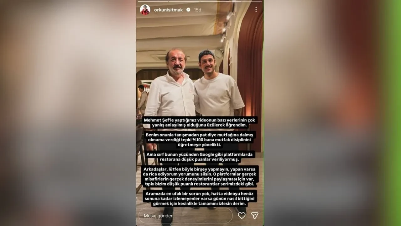 Orkun Işıtmak’tan Mehmet Şef açıklaması! Olay sonrası bakın ne olmuş!