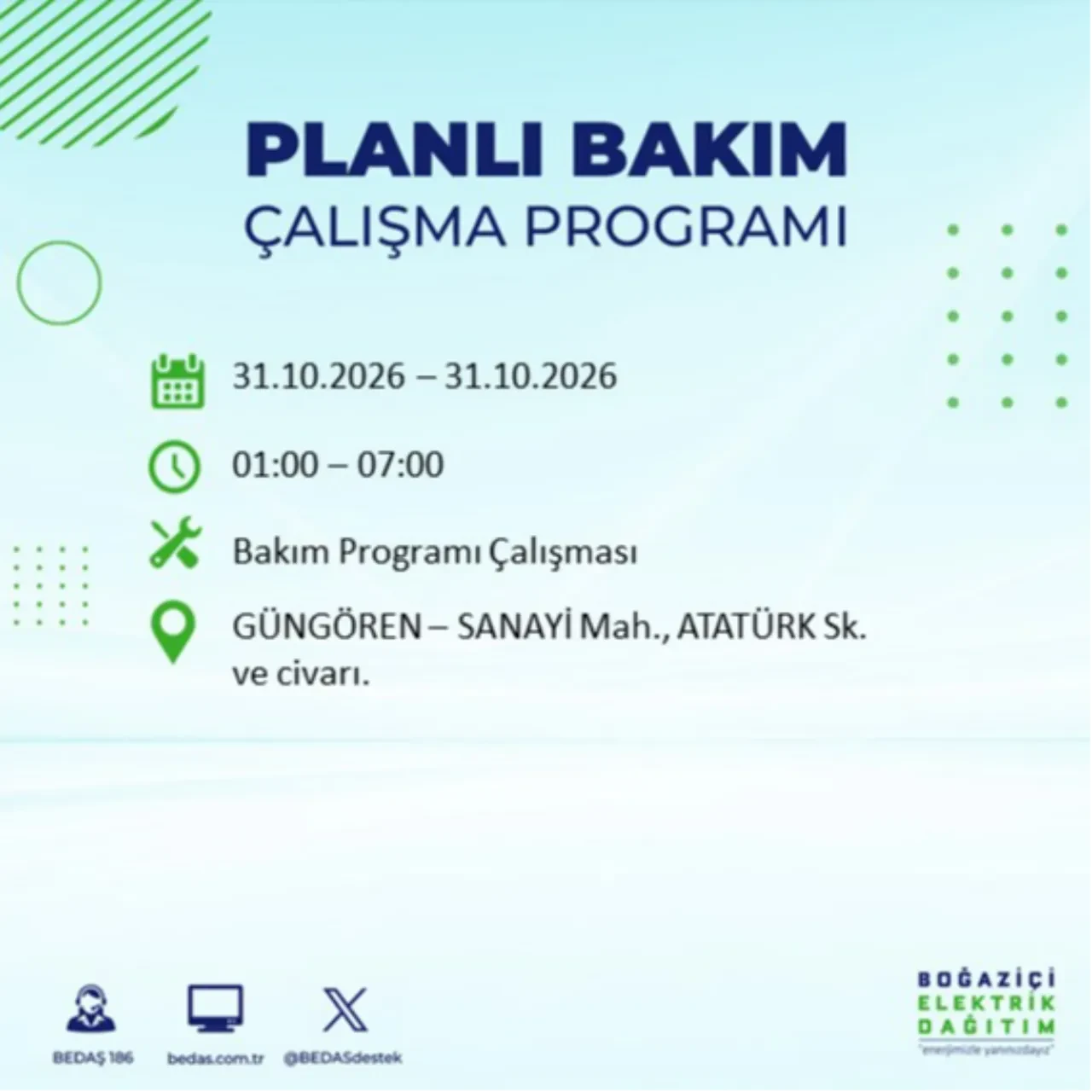 BEDAŞ saat verdi: İstanbul'da elektrik kesintisi yaşanacak! 31 Ekim'de hangi ilçelerde elektrik kesintisi yaşanacak? Kesinti kaç saat sürecek?