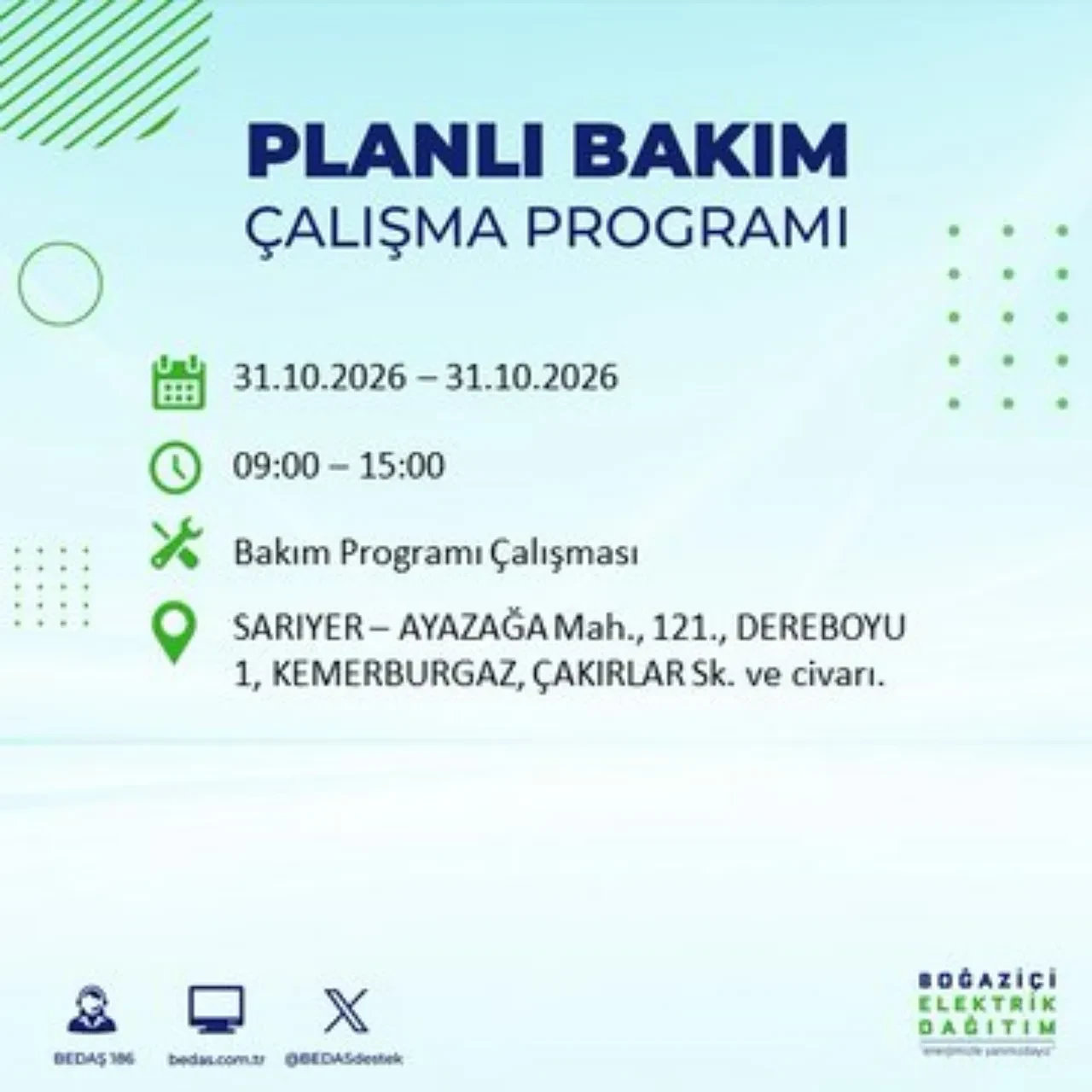 BEDAŞ saat verdi: İstanbul'da elektrik kesintisi yaşanacak! 31 Ekim'de hangi ilçelerde elektrik kesintisi yaşanacak? Kesinti kaç saat sürecek?