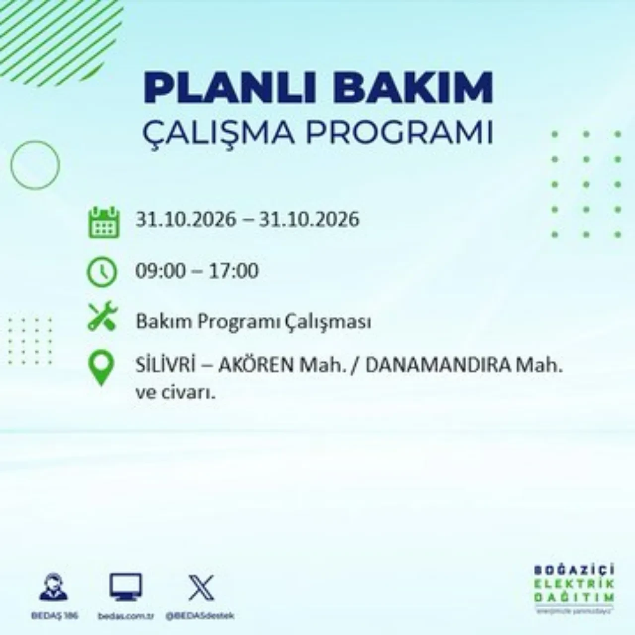 BEDAŞ saat verdi: İstanbul'da elektrik kesintisi yaşanacak! 31 Ekim'de hangi ilçelerde elektrik kesintisi yaşanacak? Kesinti kaç saat sürecek?