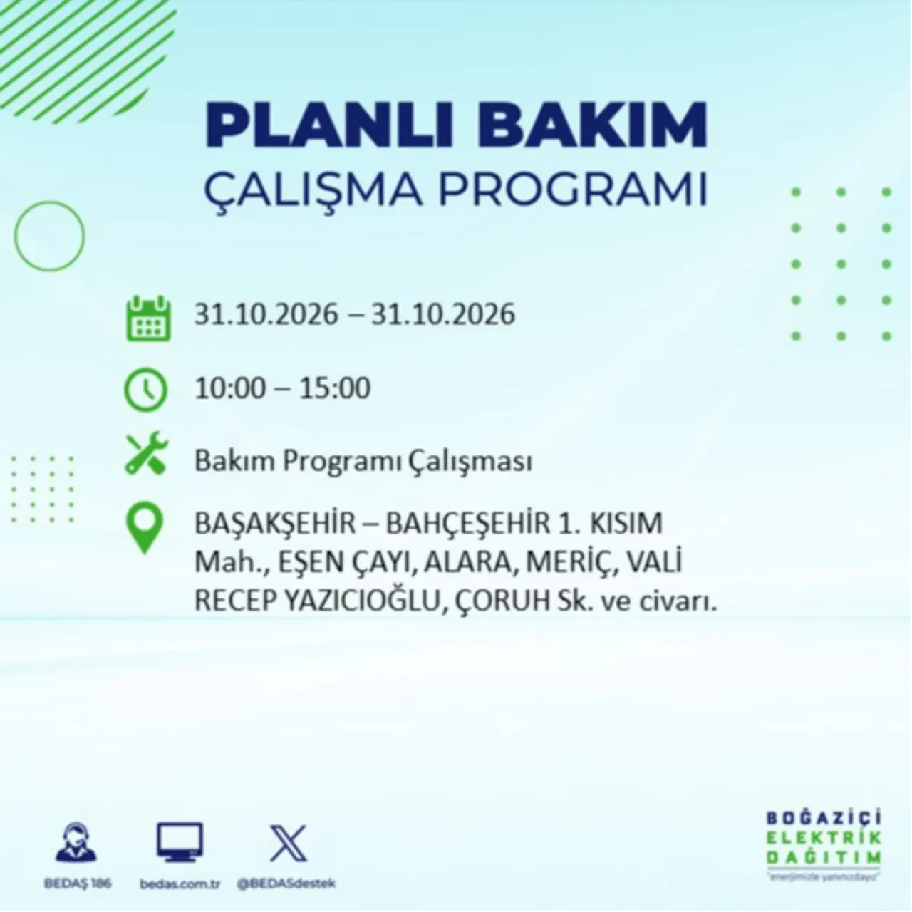 BEDAŞ saat verdi: İstanbul'da elektrik kesintisi yaşanacak! 31 Ekim'de hangi ilçelerde elektrik kesintisi yaşanacak? Kesinti kaç saat sürecek?