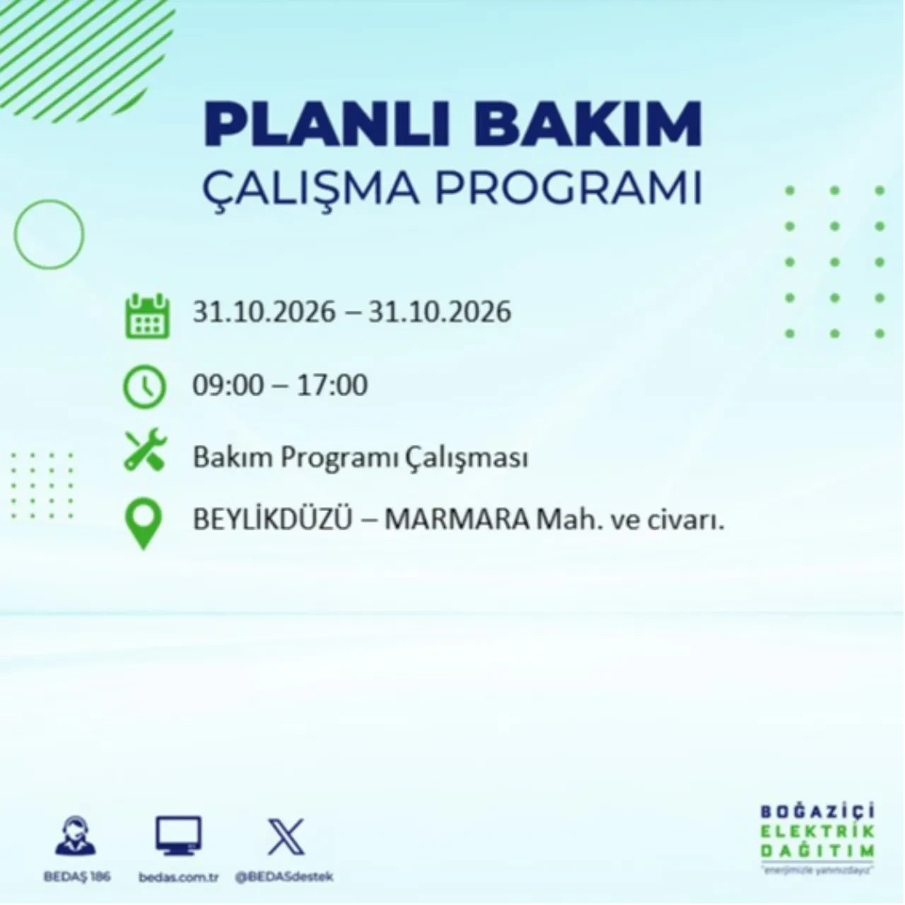 BEDAŞ saat verdi: İstanbul'da elektrik kesintisi yaşanacak! 31 Ekim'de hangi ilçelerde elektrik kesintisi yaşanacak? Kesinti kaç saat sürecek?