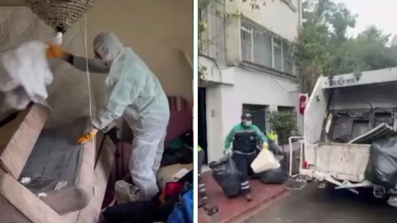 Beyoğlu'nun ortasında ev değil adeta çöplük! Tonlarca çöp çıkarıldı 