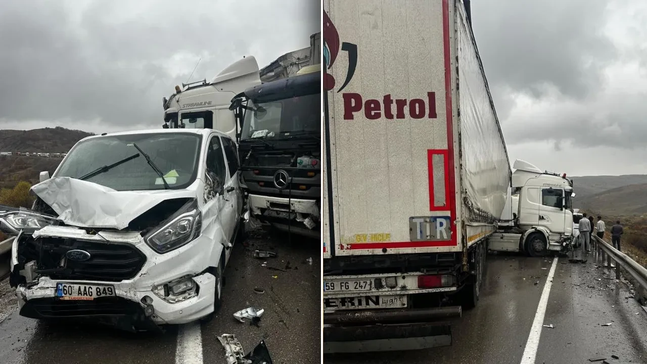 Erzurum'da zincirleme kaza: 3 araç birbirine girdi 