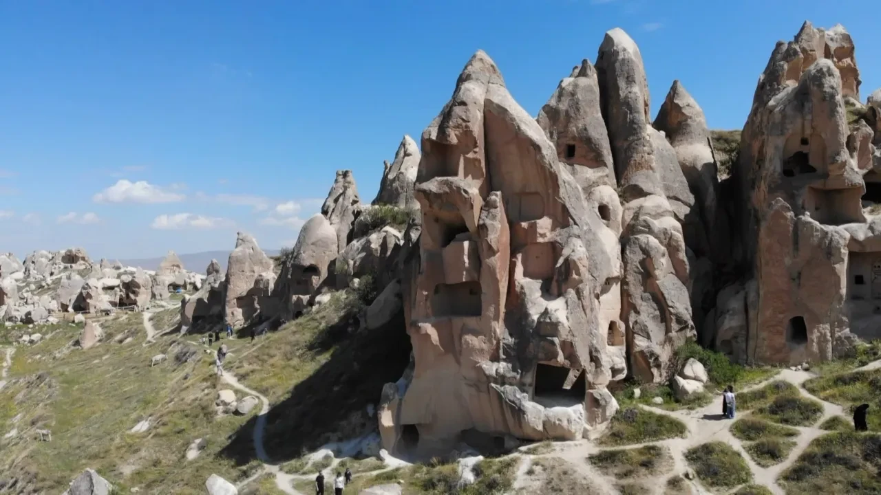 Kapadokya'da düşen kaya parçasının önceki görüntüsü ortaya çıktı