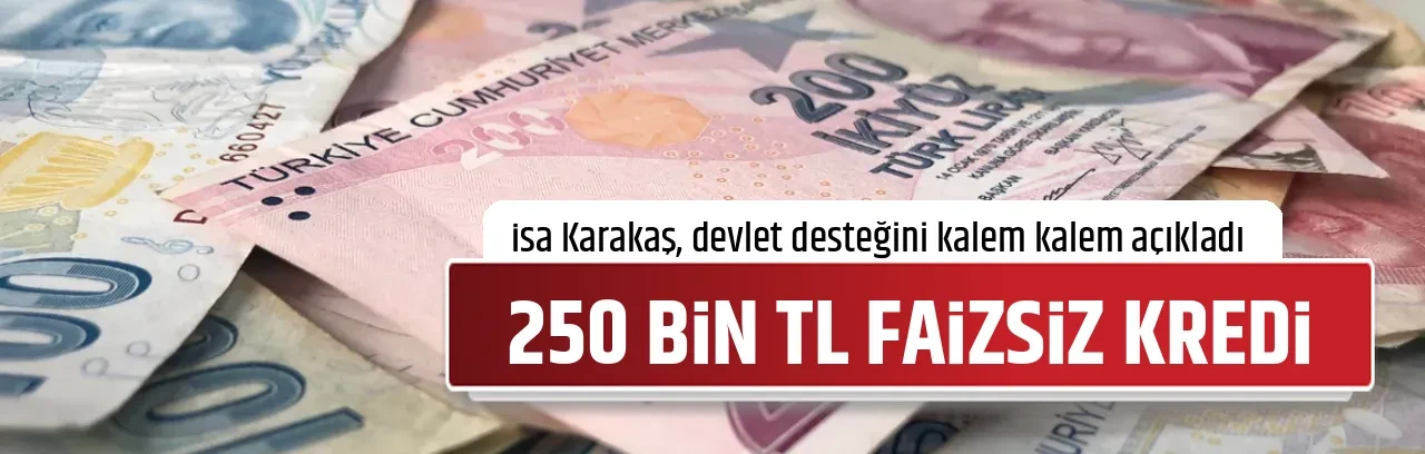 250 BİN TL FAİZSİZ KREDİ 