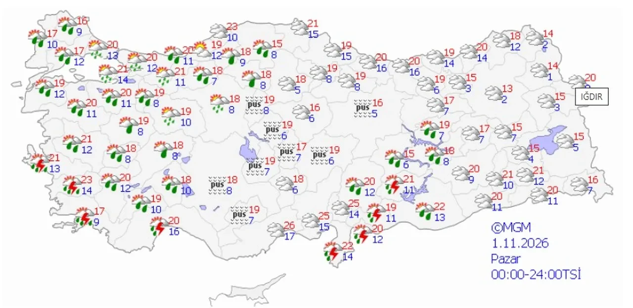 Meteoroloji'den üç ile sarı ve turuncu kodlu uyarı: Pazar günü etkili olacak
