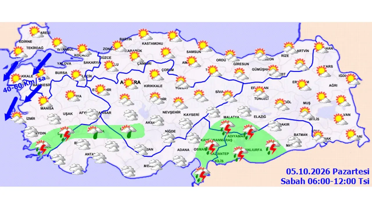 4 Ekim 2026 hava durumu | Hava sıcaklıkları düşmeye devam ediyor: Güneyi sağanak, kuzeyi fırtına vuracak