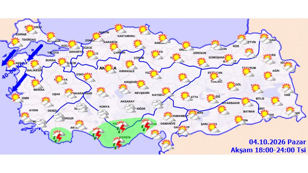 4 Ekim 2026 hava durumu | Hava sıcaklıkları düşmeye devam ediyor: Güneyi sağanak, kuzeyi fırtına vuracak