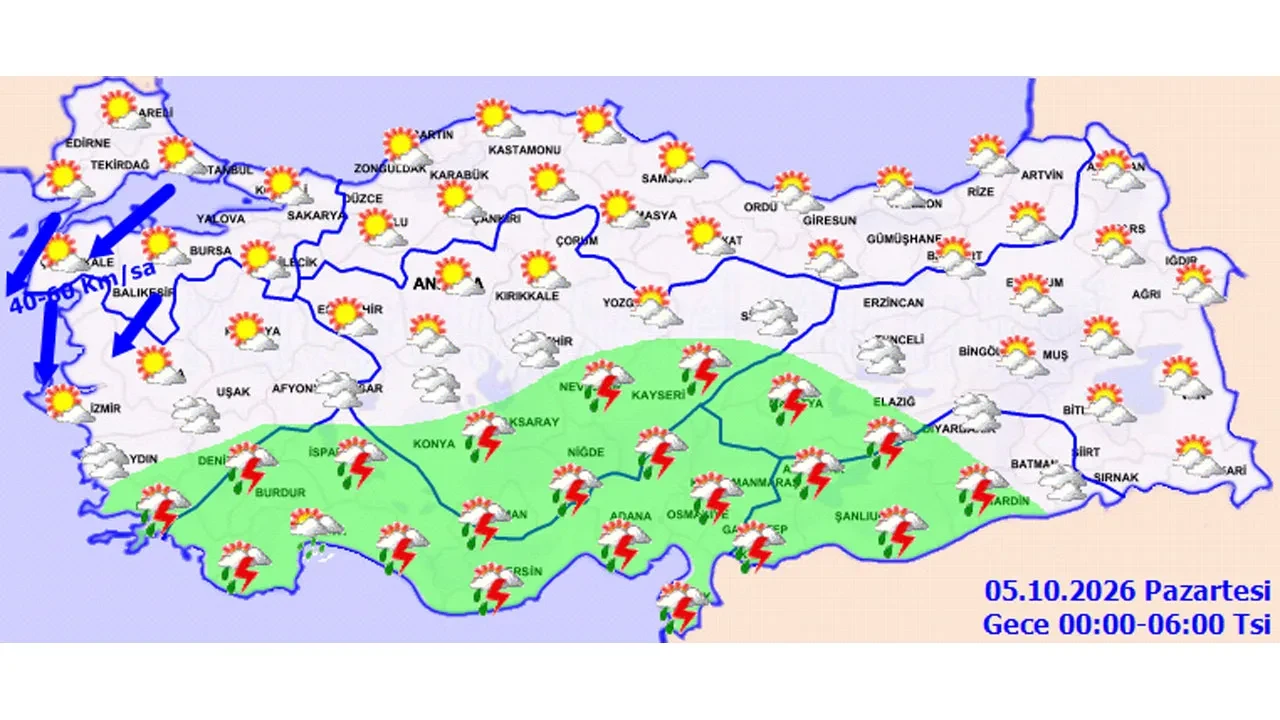 4 Ekim 2026 hava durumu | Hava sıcaklıkları düşmeye devam ediyor: Güneyi sağanak, kuzeyi fırtına vuracak