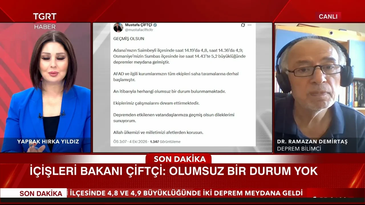 Adana ve Osmaniye deprem ile sallandı! Uzman isimden rahatlatan açıklama