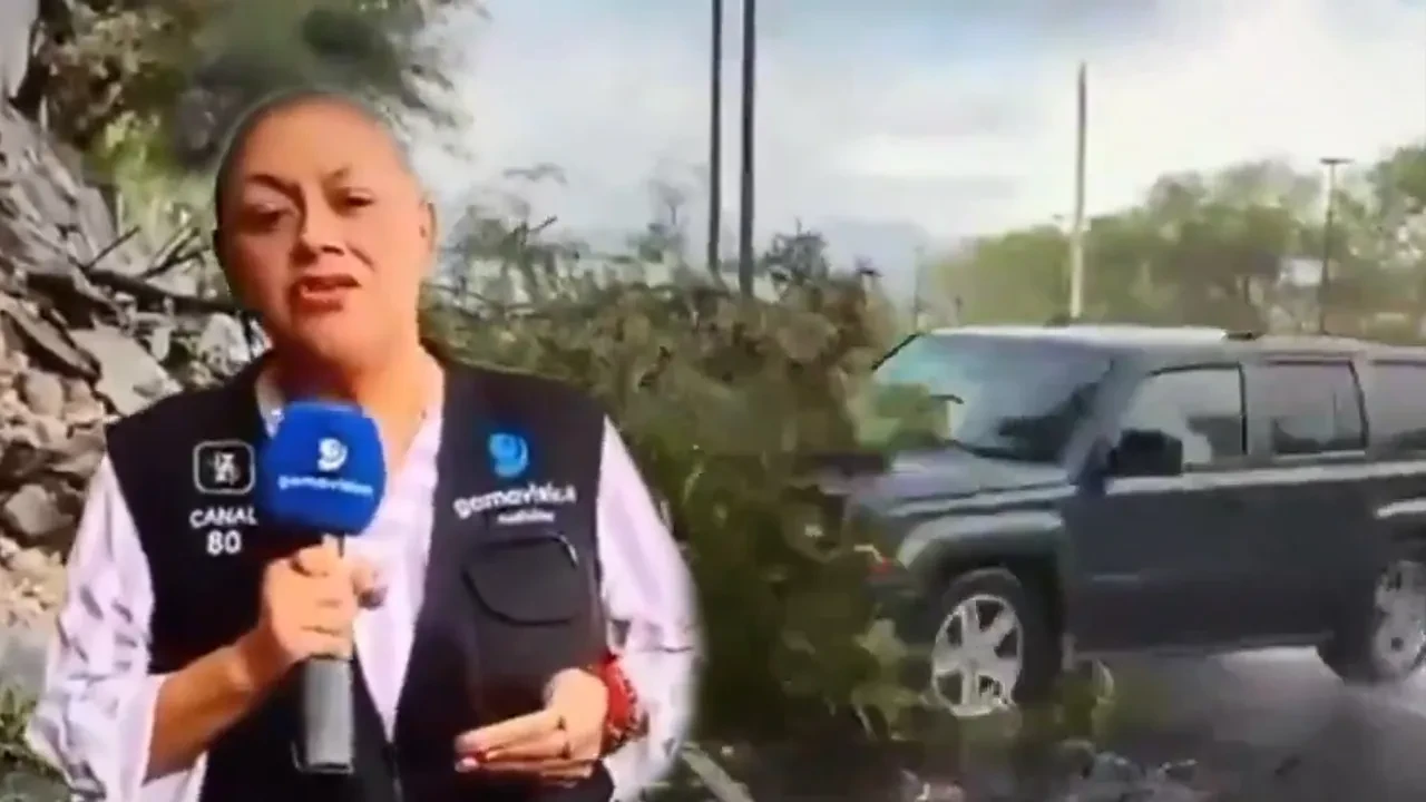 Canlı yayında haber yapan gazetecilere araba çarptı