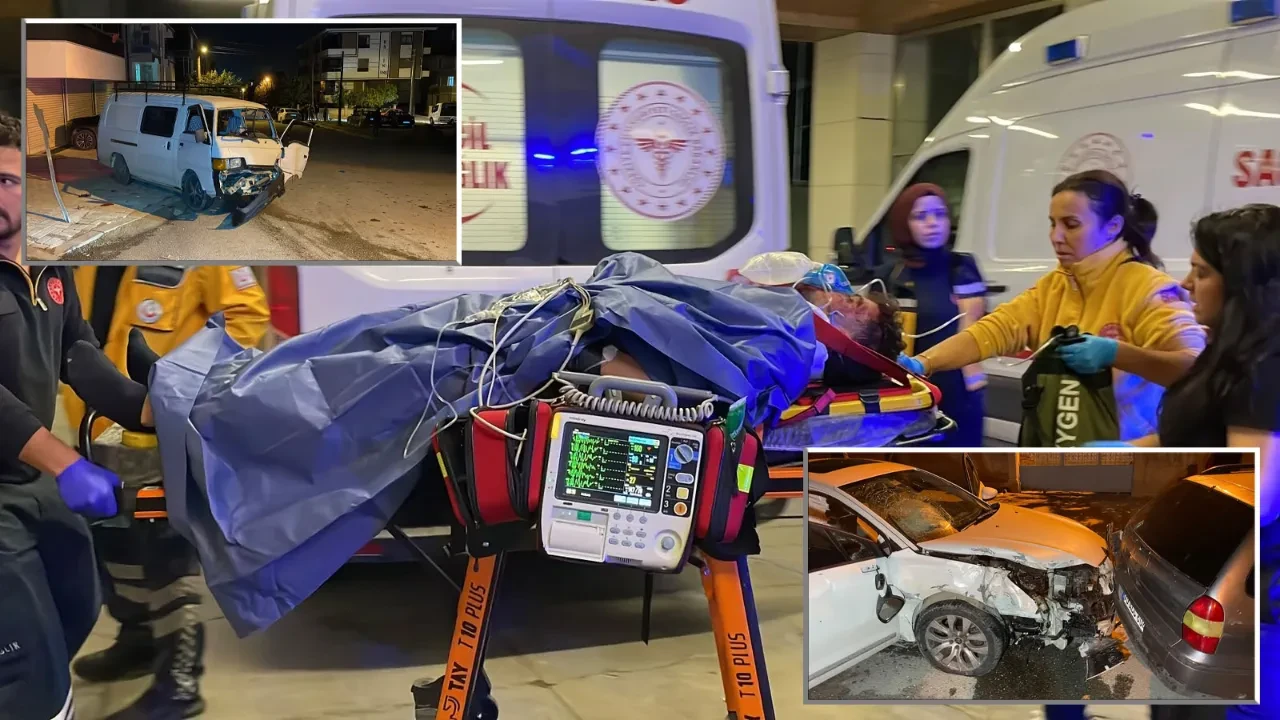 Kavşakta feci kaza kamerada! 2’si ağır 3 yaralı  
