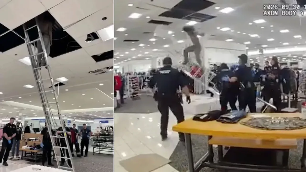 AVM'de tavandaki şüpheli! Polis ikna edemeyince ayağını kaydırıp yakaladı