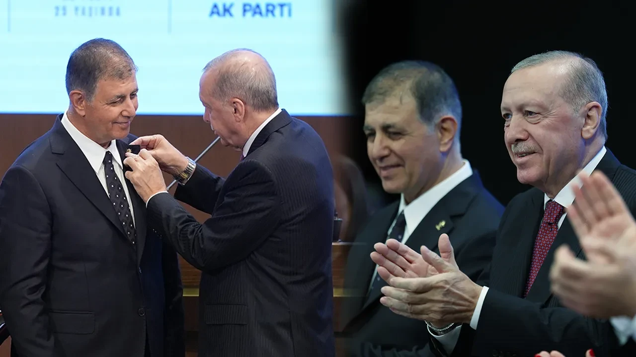 İzmir'de yönetim ilk kez AK Parti'ye geçti: Cemil Tugay'a rozetini Cumhurbaşkanı Erdoğan taktı 