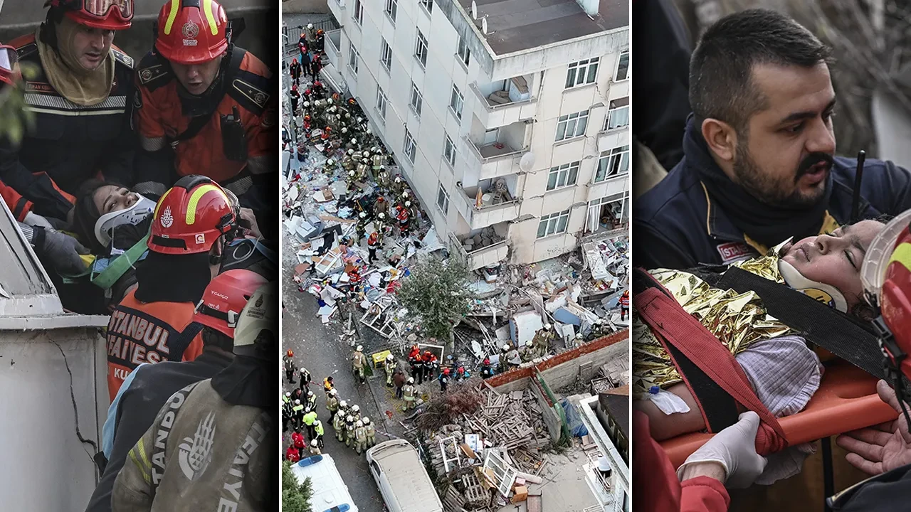 İstanbul Maltepe'de 7 katlı binada çökme: Enkazda altında mahsur kalanlar var