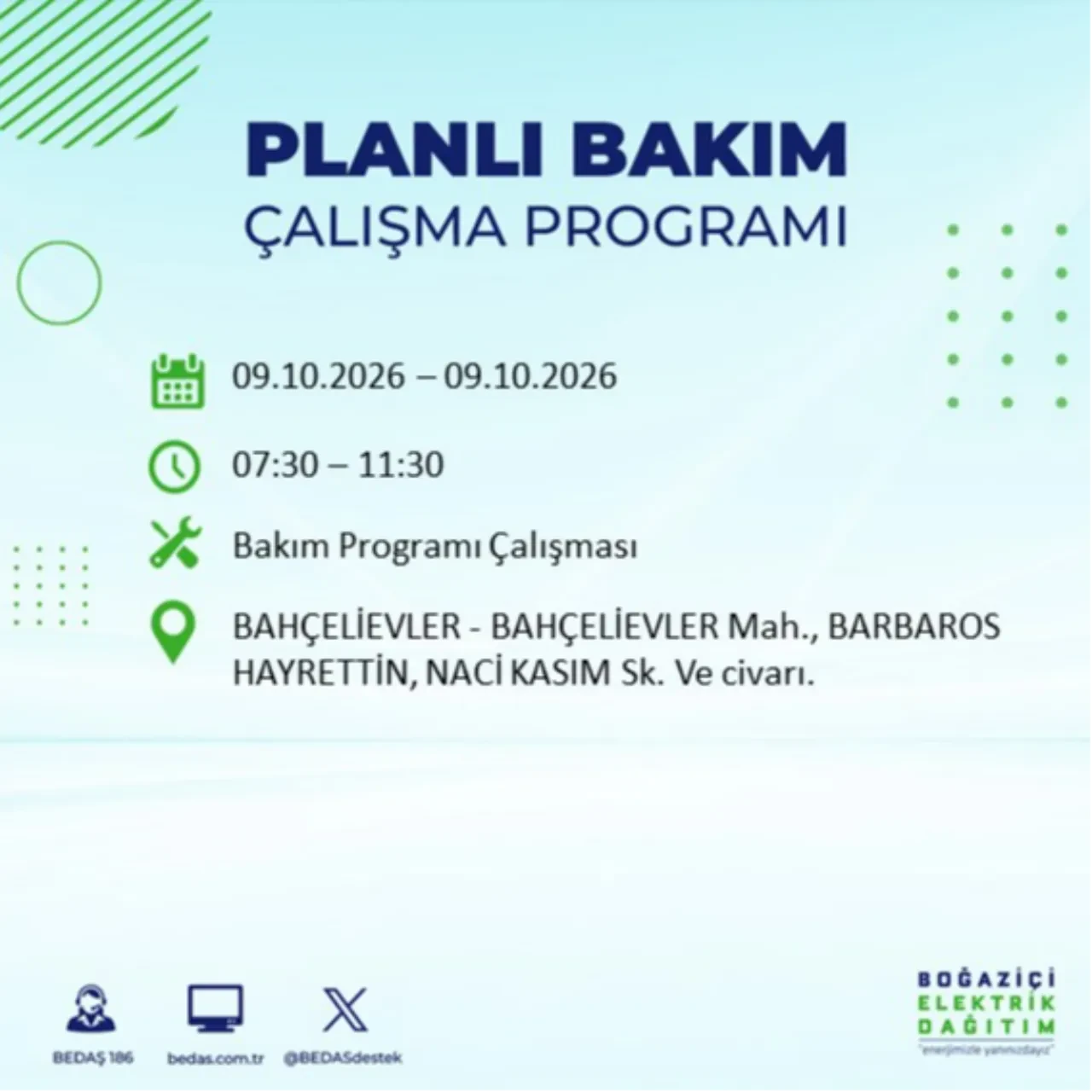 BEDAŞ uyardı! Bu ilçelere 8 saat elektrik verilmeyecek! Hangi ilçelerde elektrik kesintisi olacak? Esenler, Esenyurt, Bahçelievler, Kağıthane elektrik kesintisi...
