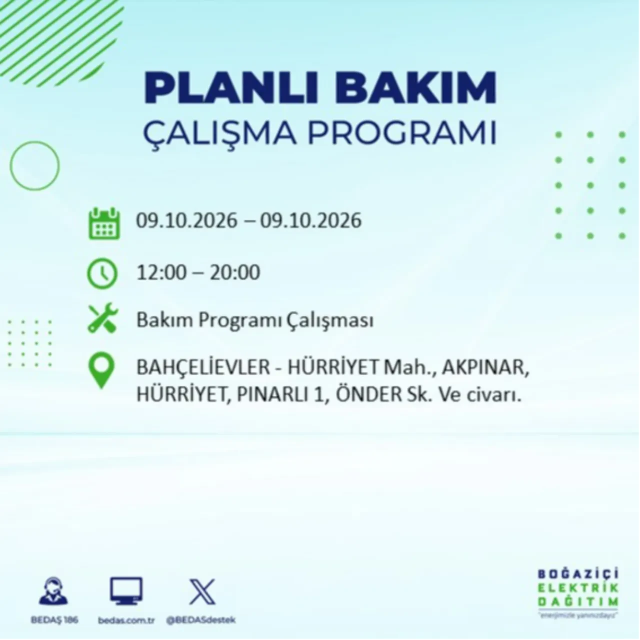 BEDAŞ uyardı! Bu ilçelere 8 saat elektrik verilmeyecek! Hangi ilçelerde elektrik kesintisi olacak? Esenler, Esenyurt, Bahçelievler, Kağıthane elektrik kesintisi...