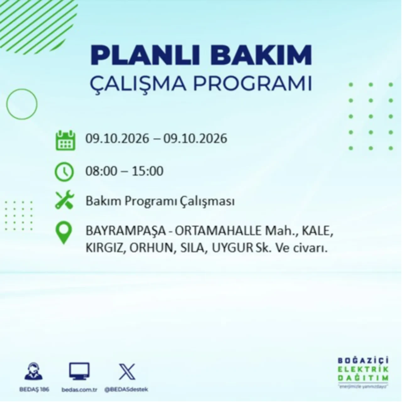 BEDAŞ uyardı! Bu ilçelere 8 saat elektrik verilmeyecek! Hangi ilçelerde elektrik kesintisi olacak? Esenler, Esenyurt, Bahçelievler, Kağıthane elektrik kesintisi...