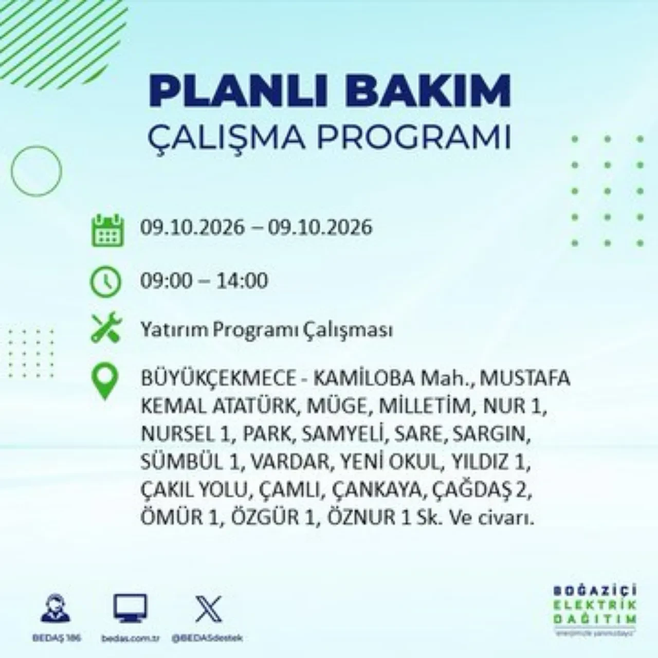 BEDAŞ uyardı! Bu ilçelere 8 saat elektrik verilmeyecek! Hangi ilçelerde elektrik kesintisi olacak? Esenler, Esenyurt, Bahçelievler, Kağıthane elektrik kesintisi...