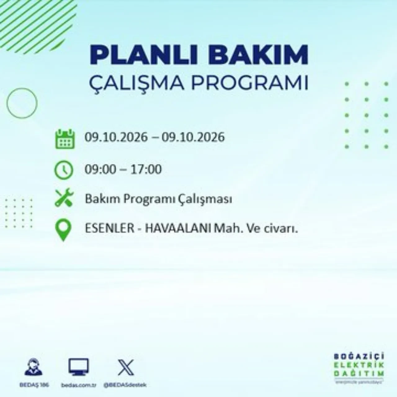 BEDAŞ uyardı! Bu ilçelere 8 saat elektrik verilmeyecek! Hangi ilçelerde elektrik kesintisi olacak? Esenler, Esenyurt, Bahçelievler, Kağıthane elektrik kesintisi...