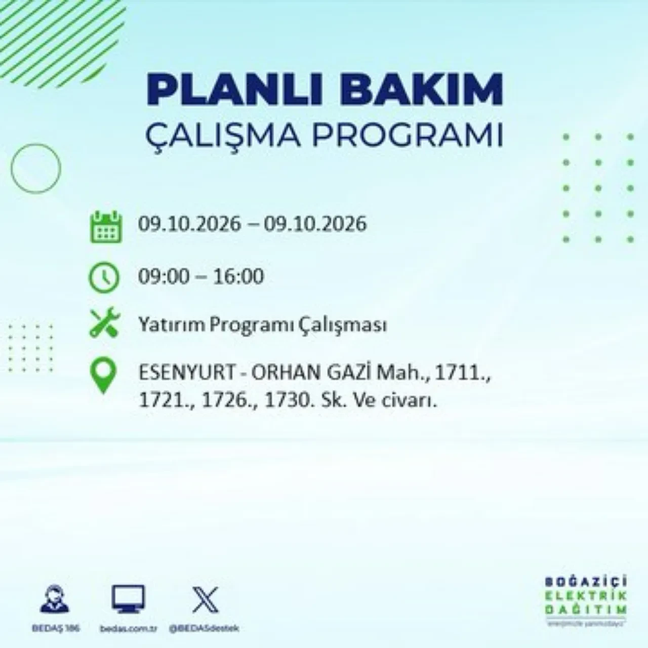 BEDAŞ uyardı! Bu ilçelere 8 saat elektrik verilmeyecek! Hangi ilçelerde elektrik kesintisi olacak? Esenler, Esenyurt, Bahçelievler, Kağıthane elektrik kesintisi...