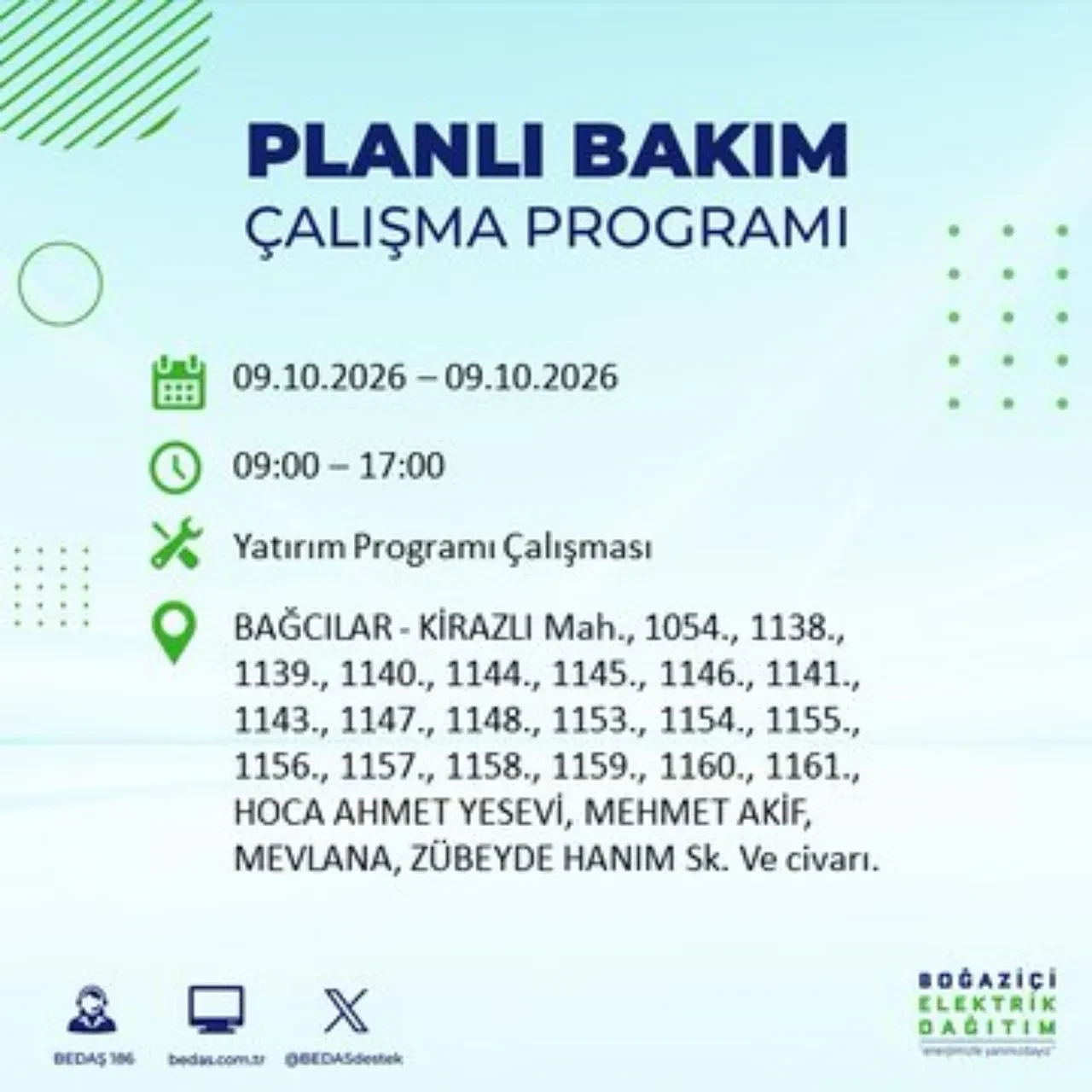 BEDAŞ uyardı! Bu ilçelere 8 saat elektrik verilmeyecek! Hangi ilçelerde elektrik kesintisi olacak? Esenler, Esenyurt, Bahçelievler, Kağıthane elektrik kesintisi...