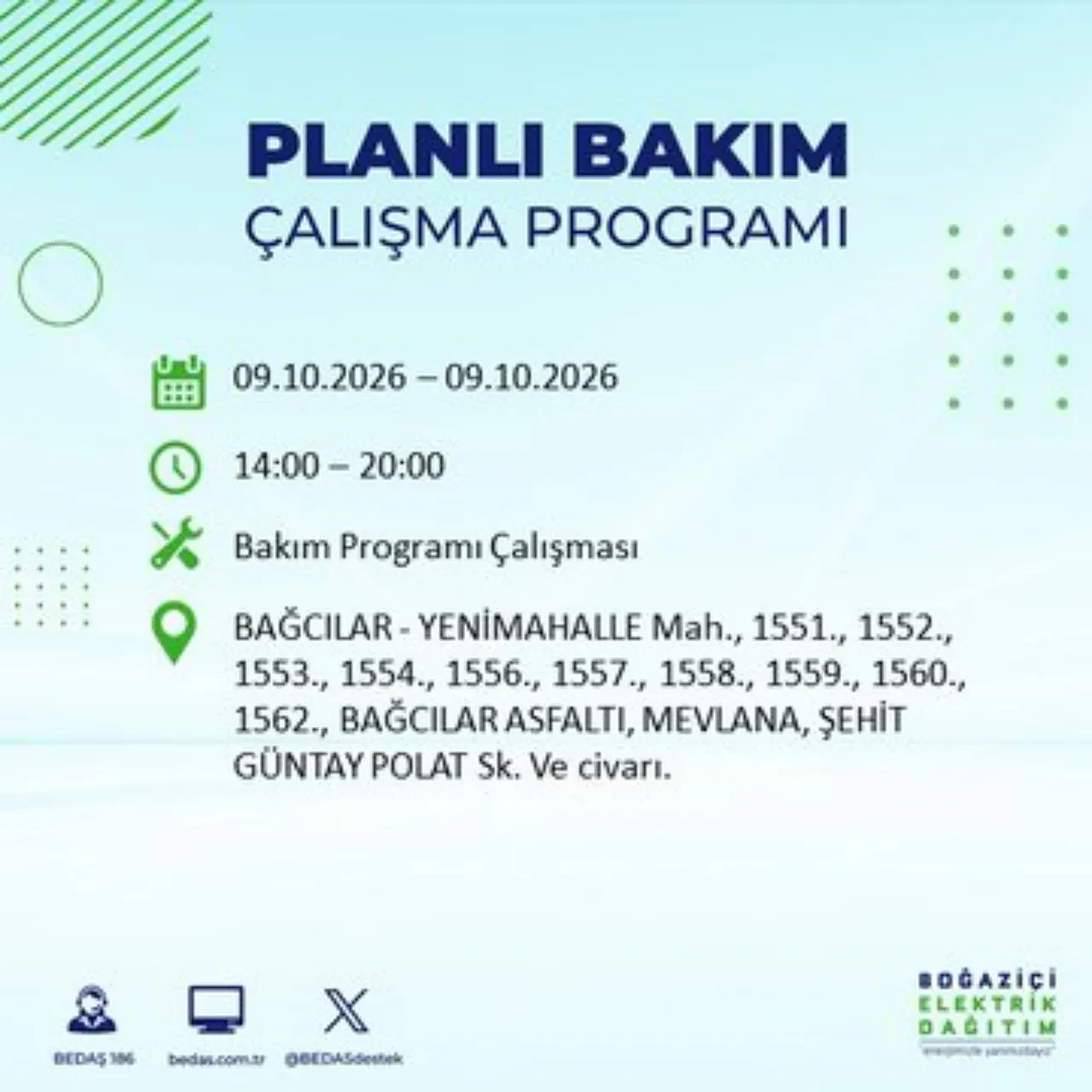 BEDAŞ uyardı! Bu ilçelere 8 saat elektrik verilmeyecek! Hangi ilçelerde elektrik kesintisi olacak? Esenler, Esenyurt, Bahçelievler, Kağıthane elektrik kesintisi...