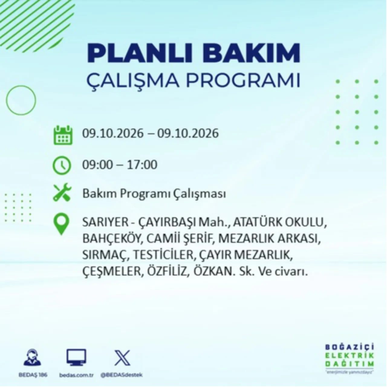 BEDAŞ uyardı! Bu ilçelere 8 saat elektrik verilmeyecek! Hangi ilçelerde elektrik kesintisi olacak? Esenler, Esenyurt, Bahçelievler, Kağıthane elektrik kesintisi...
