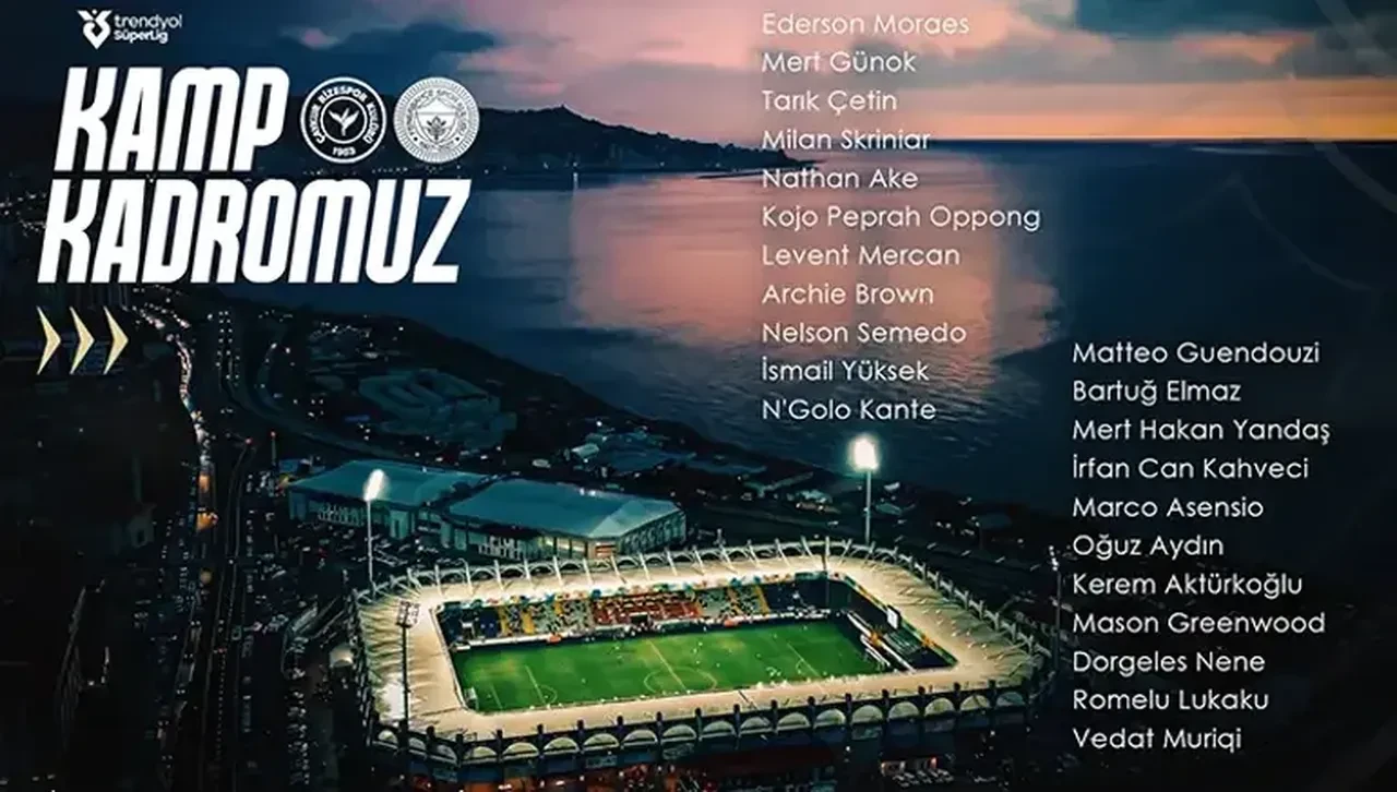 Fenerbahçe'de Çaykur Rizespor maçı kamp kadrosu açıklandı: Mert Hakan Yandaş dönüyor, tek eksik var!
