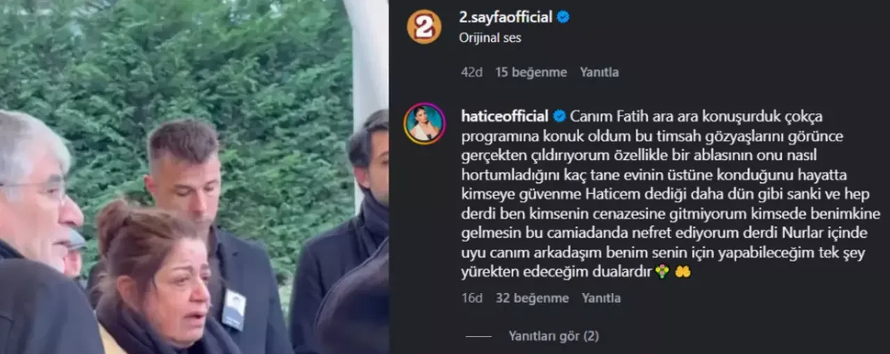 Fatih Ürek'in cenazesi hakkında şarkıcı Hatice'den dikkat çeken yorum: 'Timsah gözyaşlarını görünce çıldırıyorum'