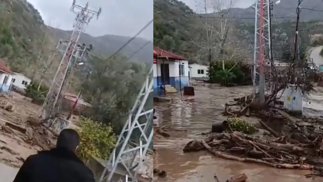 Mersin'de felaket anları saniye saniye kamerada! Dua ederek kaçtılar, araçlar suda sürüklendi