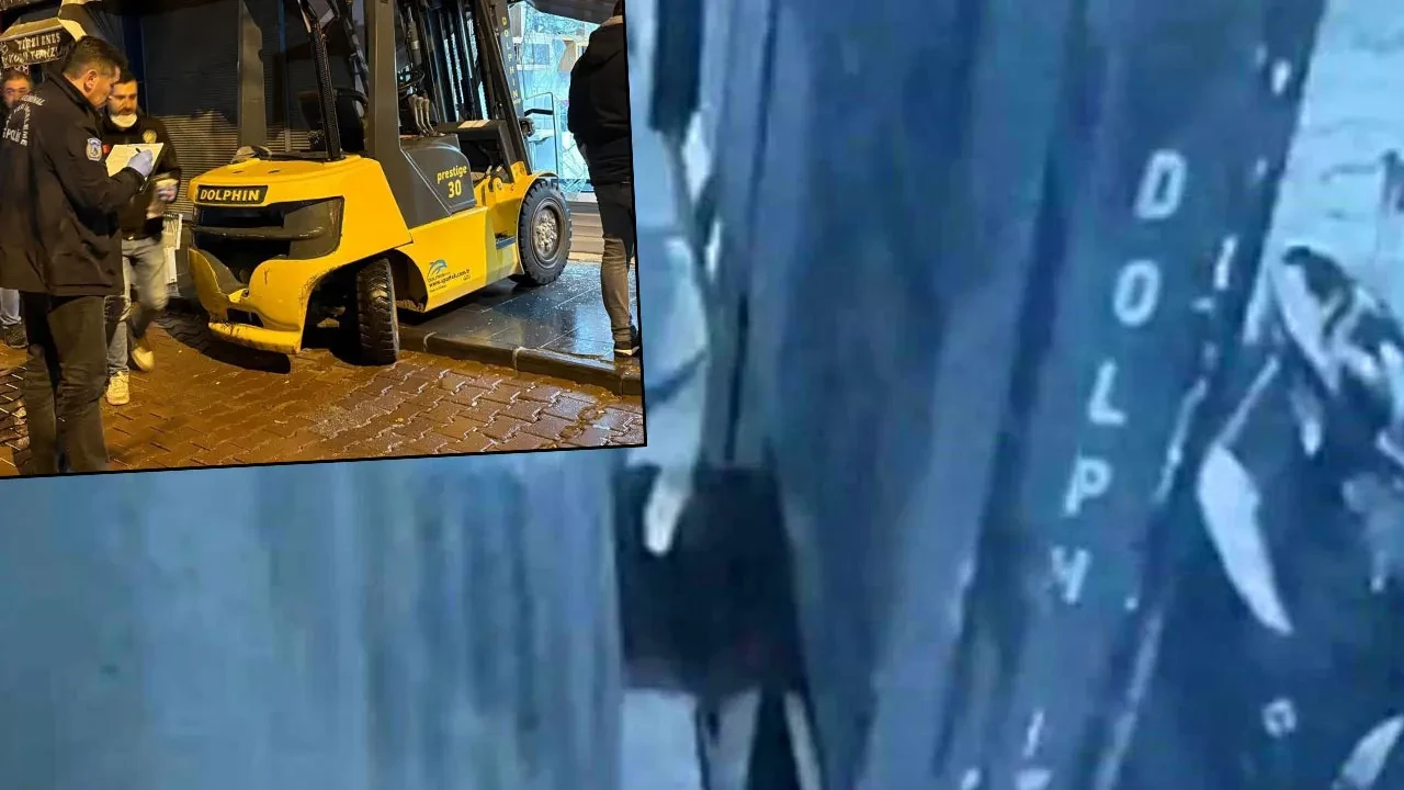 Forkliftli kuyumcu soygunu! Hırsızlık anı kamerada